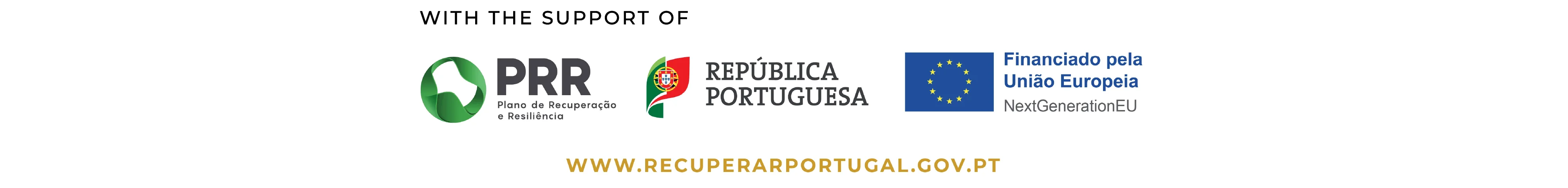 PRR logos: Recovery and Resilience Plan, Portuguese Republic and financed by the European Union | Next Generation EU