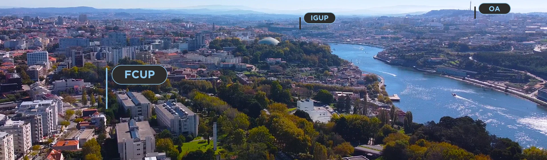 Vista aérea da Faculdade de Ciências da Universidade do Porto