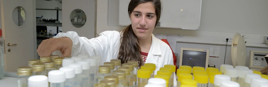 A researcher organising laboratory samples
